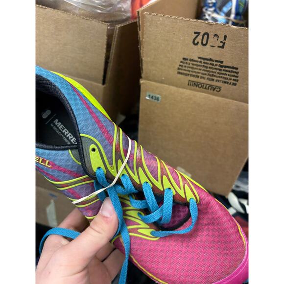 Merrell All Out Flash Sneakers Shoes Womens Size 10 Wine Lime Running Training - Picture 9 of 10